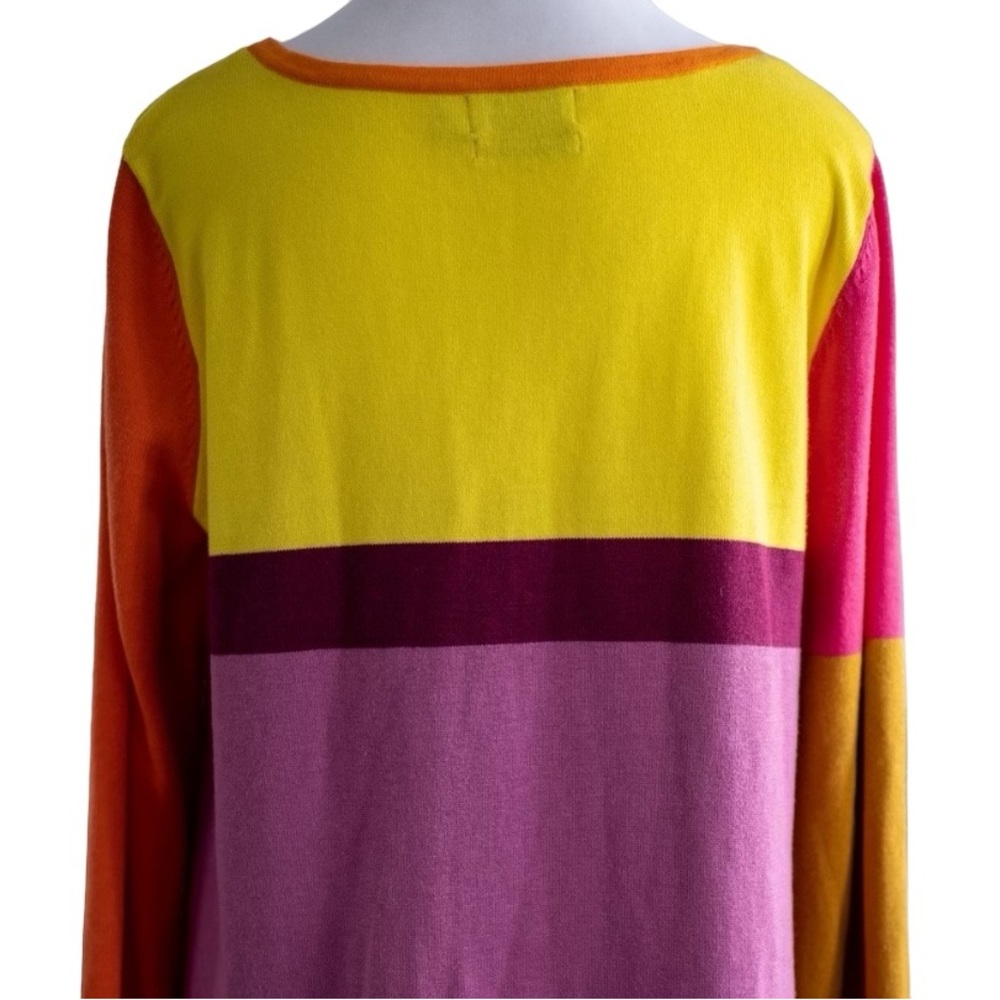 MIZRAHI Sweater Color Block 20th Anniversary Pullover XS Fun Colors - Picture 5 of 11